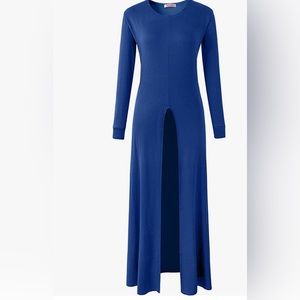 Long sleeve high split long Maxi shirt top